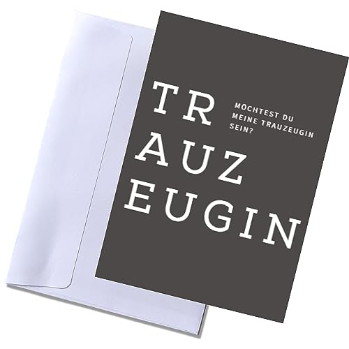Briefzauber Trauzeugin fragen - Postkarte Möchtest du meine Trauzeugin sein inkl. Umschlag | minimalistisch, schlicht von Briefzauber