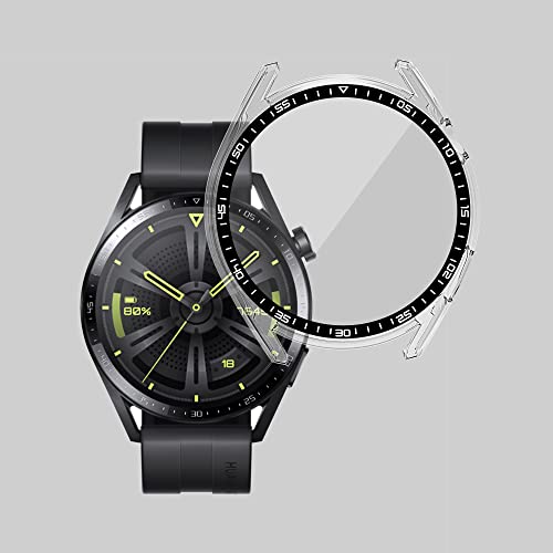 Brifu Hülle kompatibel mit Huawei Watch GT3 46mm PC Cover mit Hartglasschutz, Ultradünner Vollschutz für Huawei Watch GT3 46mm Schutzhülle-Transparent von Brifu