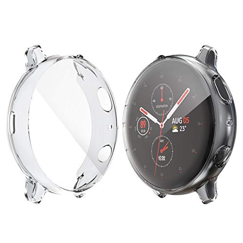 Brifu Schutzhülle für Samsung Galaxy Watch Active 2 (44 mm), mit Displayschutz aus gehärtetem Glas, Rundumschutz, ultradünn, transparent von Brifu