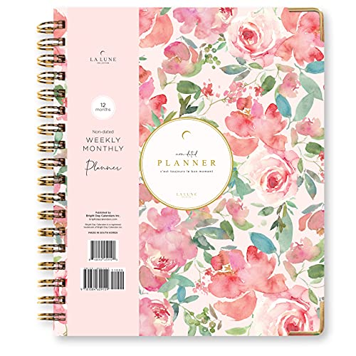 Bright Day Calendars La Lune, Belle Fleur, Monats-Wochenplaner, 2020, nicht datiert, von Bright Day, 12 Monate Zieltermine, Produktivitäts-Tagebuch, 21 x 18 cm von Bright Day Calendars