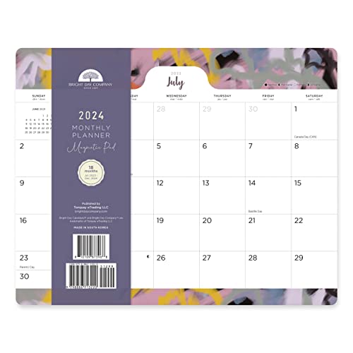 Bright Day Magnetischer Kühlschrankkalender, Wandkalender, 2024, 16 Monate, 20,3 x 25,4 cm, Juli 2023 - Dezember 2024, abstrakte Kunst (Justin) von Bright Day Calendars