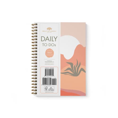 To Do List Tagesaufgaben Checkliste Planer Zeitmanagement Notizbuch von Bright Day Nicht datiert Flex Cover Spirale Organizer 8,25 x 6,25 (Kaktus) von Bright Day Calendars