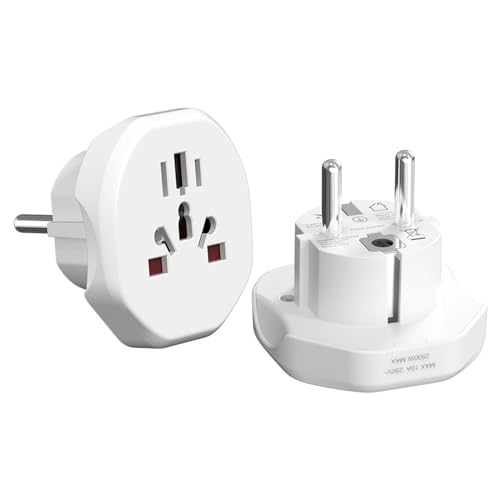 BrightArk Reisestecker auf Deutsche Bodensteckdose, zum Anschluss Ausländischer Geräte, Weiß Universal Adapter 10A, Deutschland, England, USA, Australien, China, Reiseadapter Steckdosenadapter 2Stk BrightArk Reisestecker auf Deutsche Bodensteckdose, zum Anschluss Ausländischer Geräte, Weiß Universal Adapter 10A, Deutschland, England, USA, Australien, China, Reiseadapter Steckdosenadapter 2Stk von BrightArk