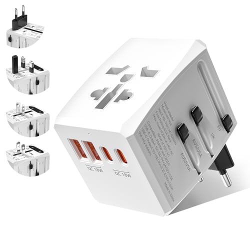 Brightark Reiseadapter Weltweit,Universal Reiseadapter Weltweit mit 2 USB,2 Typ-C und 1AC Steckdose,Internationaler Steckdosenadapter für Deutschland USA England Thailand Adapter,für AC 100-240 V Brightark Reiseadapter Weltweit,Universal Reiseadapter Weltweit mit 2 USB,2 Typ-C und 1AC Steckdose,Internationaler Steckdosenadapter für Deutschland USA England Thailand Adapter,für AC 100-240 V von BrightArk
