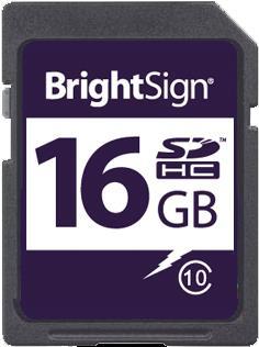 BrightSign 16GB SDHC Class 10 Speicherkarte MLC Klasse 10 (SDHC-16C10-1) von BrightSign