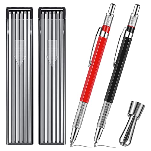 Brightassistant SchweißErbleistift mit 24 Silberminen, Druckbleistift Silberbleistift Metallschere mit Integriertem Spitzer von Brightassistant