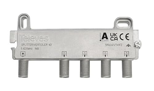 4-Wege-Splitter 9 dB für Signalverteilung, ideal für die Verbesserung der Abdeckung in TV-Systemen. von Brightium