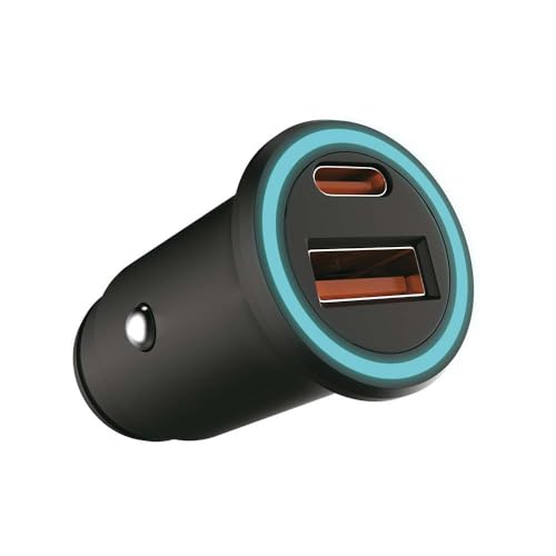 Brightium Autoladegerät - Schnellladegerät mit QC- und PD-Technologie, 2 USB-Anschlüsse, kompatibel mit verschiedenen Geräten, Leistung 36 W, kompakt und leicht von Brightium