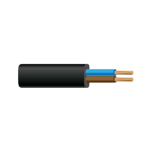 Brightium Flexibles und strapazierfähiges schwarzes 2x1-Flachkabel, ideal für elektrische Installationen und sichere Verbindungen in engen Räumen. von Brightium