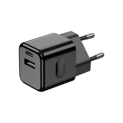 Brightium Ladeadapter, 20 W, 1 PD-Anschluss und 1 QC-Port, Schwarz, ideal für elektronische Geräte, kompakt und effizient von Brightium