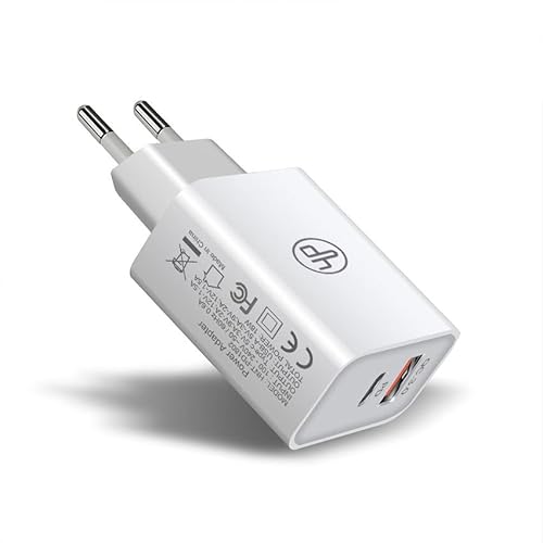 Brightium Ladegerät Typ C (PD) und USB QC 3.0, 18 W, Schnellladung für Mobile Geräte und elektronisches Zubehör. von Brightium