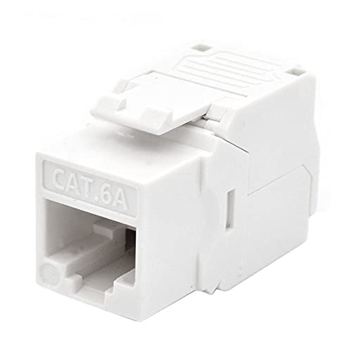 Cat.6a UTP RJ45-Buchse, weiß, für Hochgeschwindigkeitsnetzwerke und sichere Geräteverbindungen. von Brightium