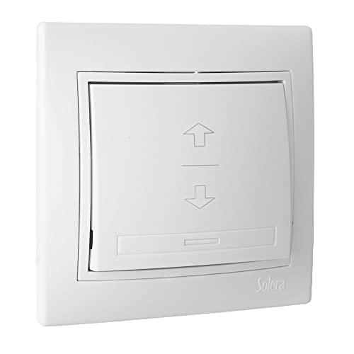 Rollladenschalter, 10 A, 250 V, Weiß, mit Rahmen, ideal zur Steuerung von elektrischen Rollläden und zur Verbesserung des Komforts zu Hause. von Brightium