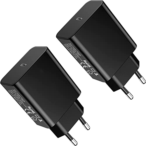 2-Stück USB C Ladegerät 25W Super Fast Netzteil Schnellladegerät für Samsung Galaxy A54 5G A34 A14 A15 A25 A05S S24/S24 Plus/S23 Ultra/S22 S21/S23 FE 5G/A53 A23 A33 A52 A52S 5G,iPhone 15 14 Pro Max/13 von Brighttodays