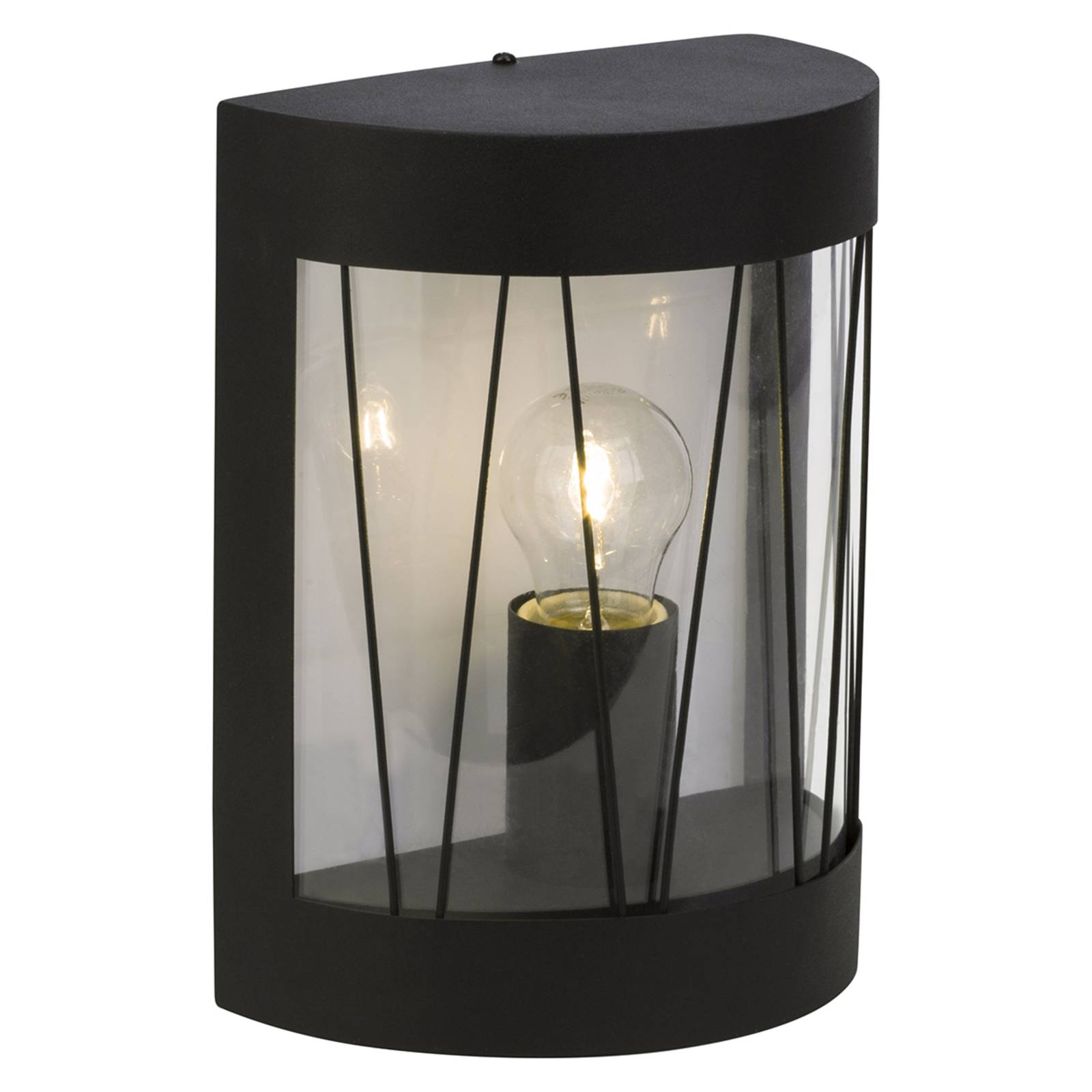 Außenwandlampe Reed in Schwarz, halbrunde Form Außenwandlampe Reed in Schwarz, halbrunde Form von Brilliant