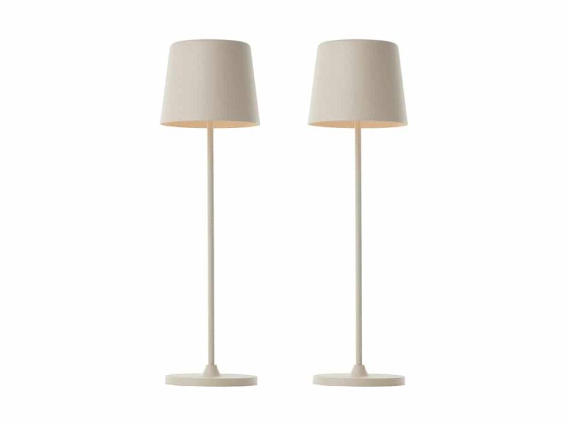 BRILLIANT LED-Akku-Tischleuchte Kaami, 2 W, 310 lm, 3000 K, beige, 2er Set von Brilliant