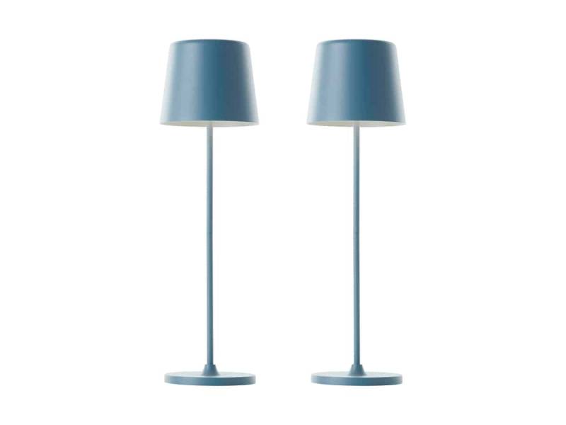 BRILLIANT LED-Akku-Tischleuchte Kaami, 2 W, 310 lm, 3000 K, blau, 2er Set von Brilliant