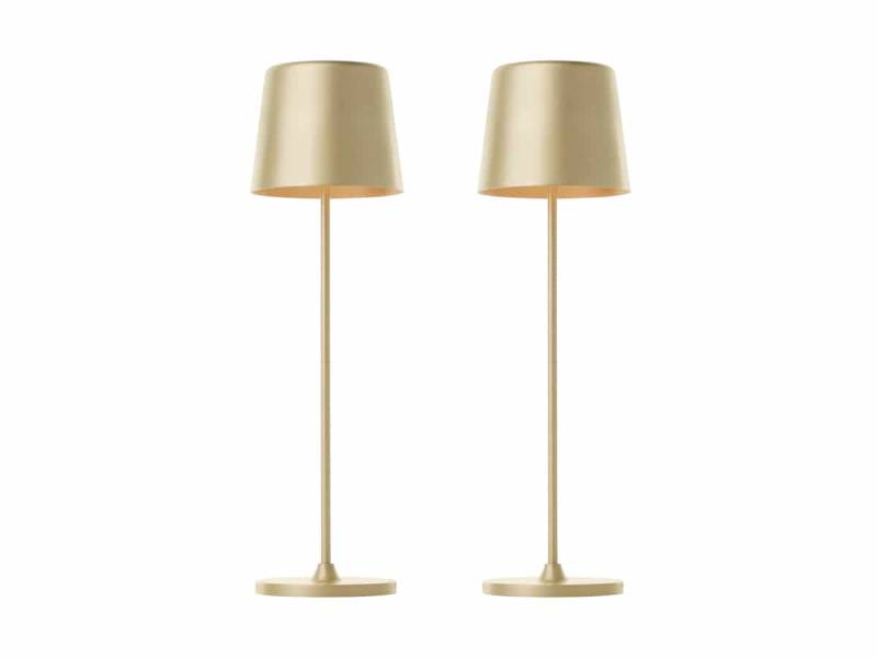 BRILLIANT LED-Akku-Tischleuchte Kaami, 2 W, 310 lm, 3000 K, gold, 2er Set von Brilliant