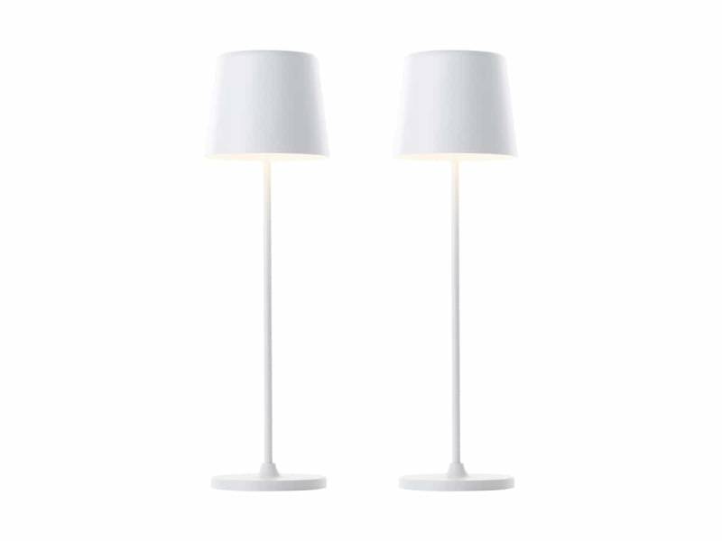 BRILLIANT LED-Akku-Tischleuchte Kaami, 2 W, 310 lm, 3000 K, weiß, 2er Set von Brilliant