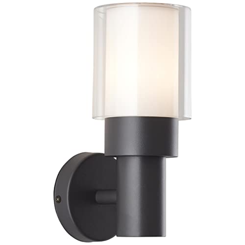 BRILLIANT Lampe, Arthus Außenwandleuchte stehend anthrazit, 1x A60, E27, 18W, IP-Schutzart: 44 - spritzwassergeschützt von Brilliant