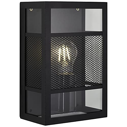 BRILLIANT Lampe, Getta Außenwandleuchte schwarz, Metall/Kunststoff, 1x A60, E27, 40W,Normallampen (nicht enthalten) von Brilliant