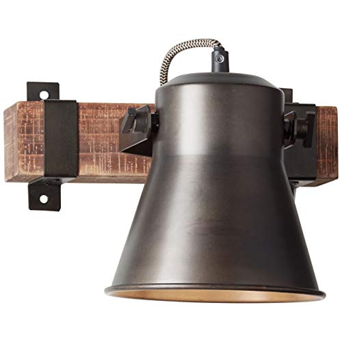 BRILLIANT Lampe Plow Wandspot schwarz stahl | 1x A60, E27, 10W, geeignet für Normallampen (nicht enthalten) | Kopf schwenkbar von Brilliant
