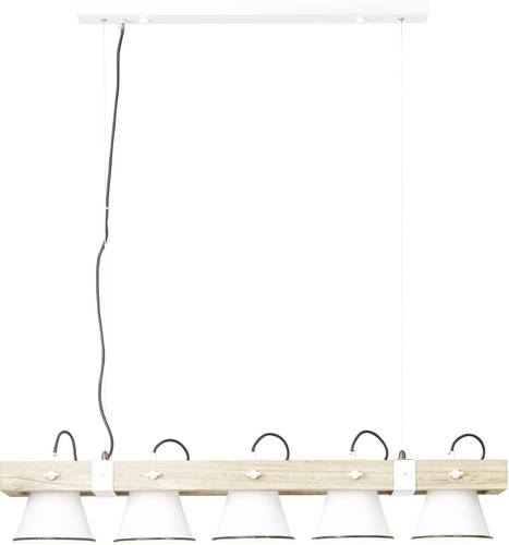 Brilliant Plow 82175/05 Pendelleuchte LED E27 50W Weiß, Holz (hell) von Brilliant