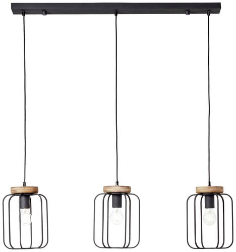 Brilliant Tosh 99503/66 Pendelleuchte E27 Holz (dunkel), Schwarz (korund) von Brilliant