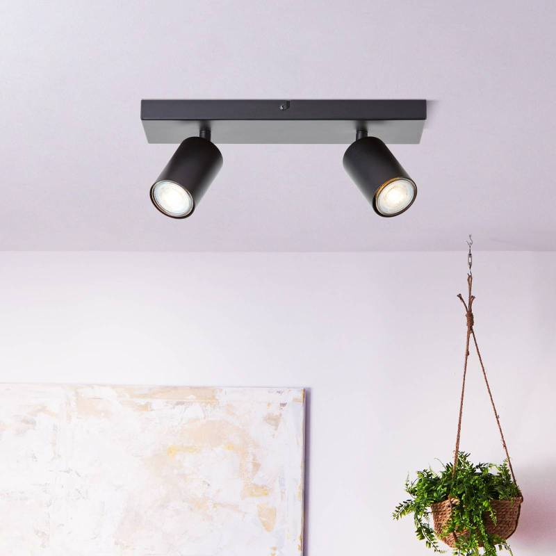 Deckenstrahler Jello, Länge 32 cm, schwarz, 2-flg., Metall von Brilliant