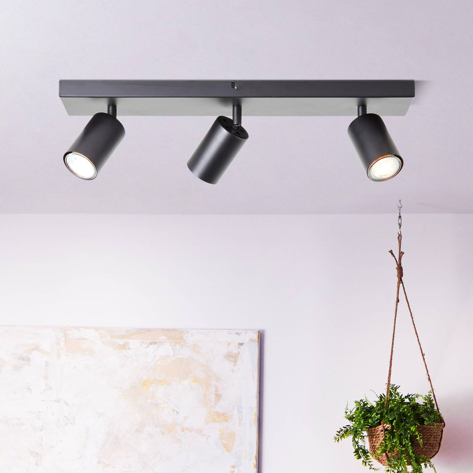Deckenstrahler Jello, Länge 50 cm, schwarz, 3-fl.g, Metall Deckenstrahler Jello, Länge 50 cm, schwarz, 3-fl.g, Metall von Brilliant