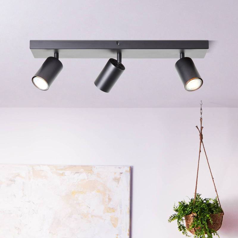 Deckenstrahler Jello, Länge 50 cm, schwarz, 3-fl.g, Metall von Brilliant