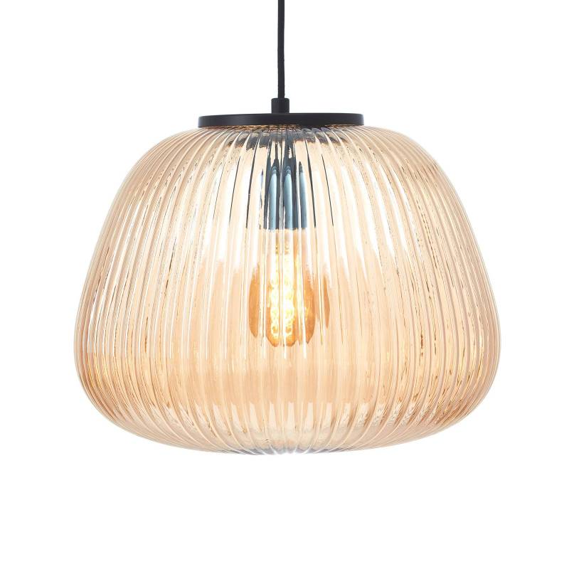 Hängelampe Kaizen, Ø 35 cm, bernstein, Glas von Brilliant