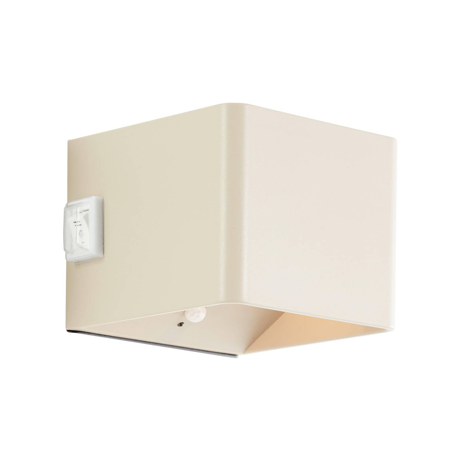 LED-Akku-Außenwandlampe Iseo, beige, Breite 10 cm, Sensor LED-Akku-Außenwandlampe Iseo, beige, Breite 10 cm, Sensor von Brilliant