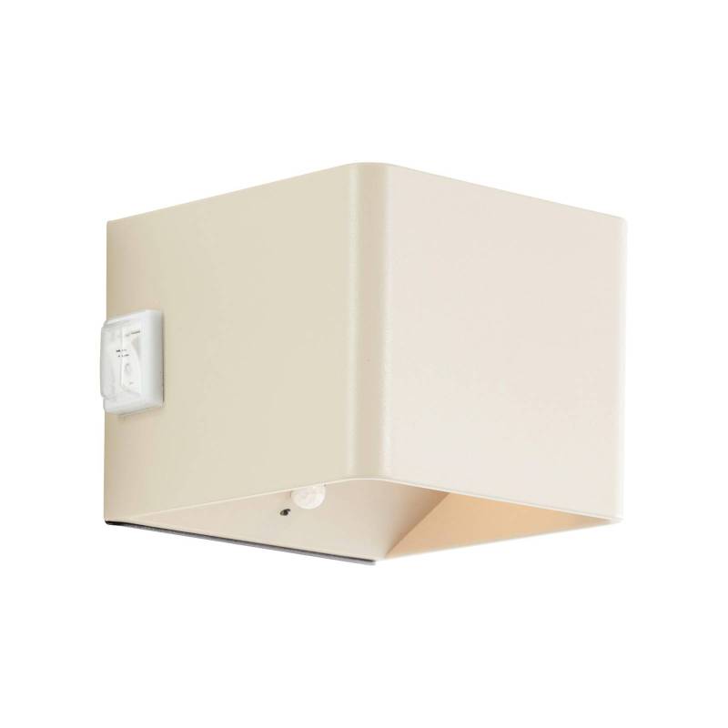 LED-Akku-Außenwandlampe Iseo, beige, Breite 10 cm, Sensor von Brilliant