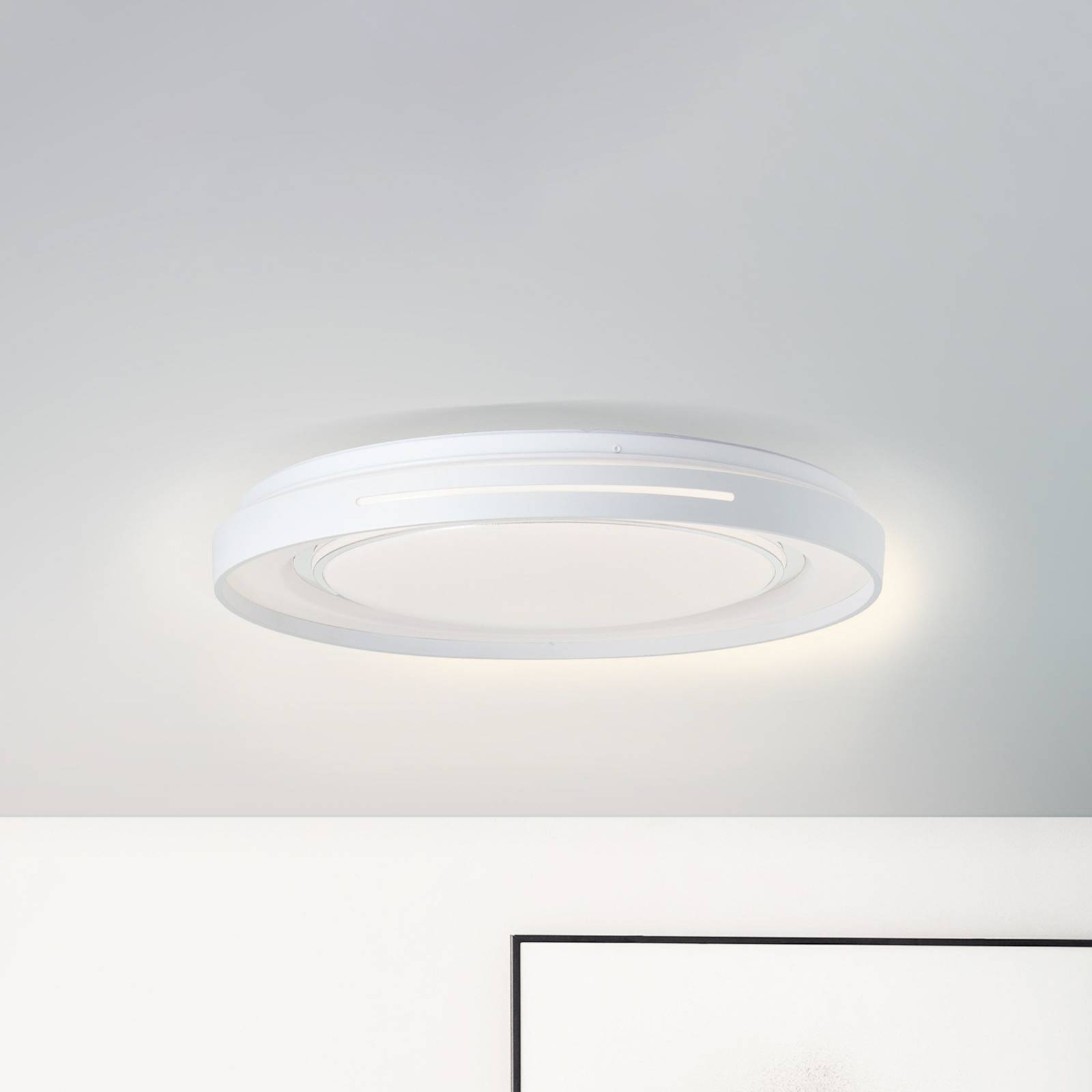 LED-Deckenlampe Barty, weiß/chrom, Ø 48,5 cm, CCT, Metall LED-Deckenlampe Barty, weiß/chrom, Ø 48,5 cm, CCT, Metall von Brilliant