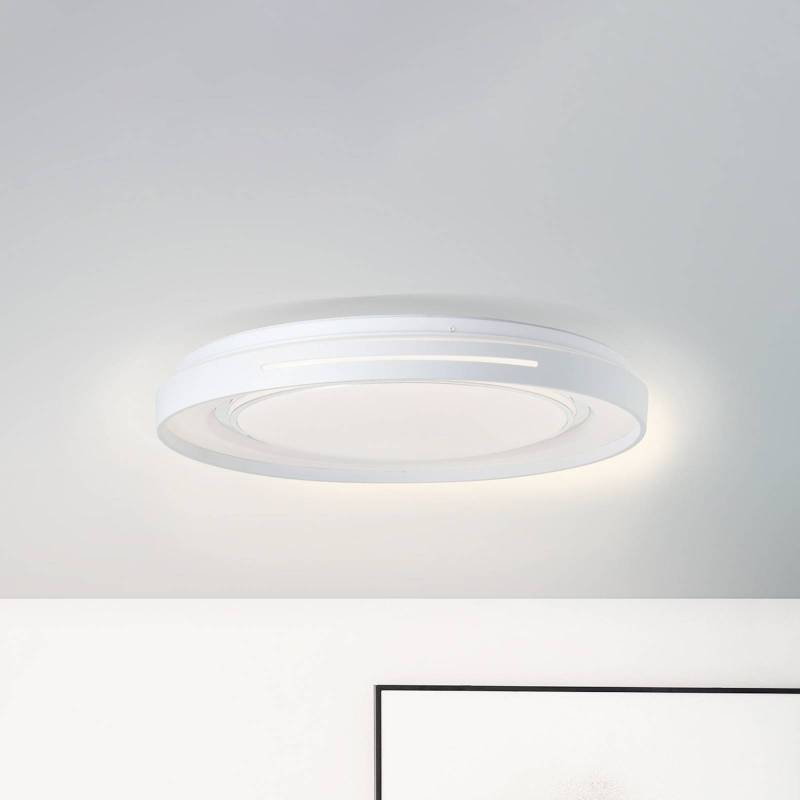 LED-Deckenlampe Barty, weiß/chrom, Ø 48,5 cm, CCT, Metall von Brilliant