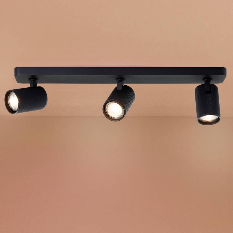 LED-Deckenstrahler Marty, Länge 53 cm, sandschwarz, 3-flg. von Brilliant