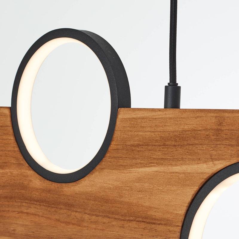 LED-Hängelampe Cheesy aus Holz, fünfflammig von Brilliant