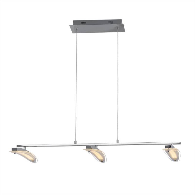 LED Hängeleuchte, 3-flammig, verstellbar, silber, H 150 cm von Brilliant