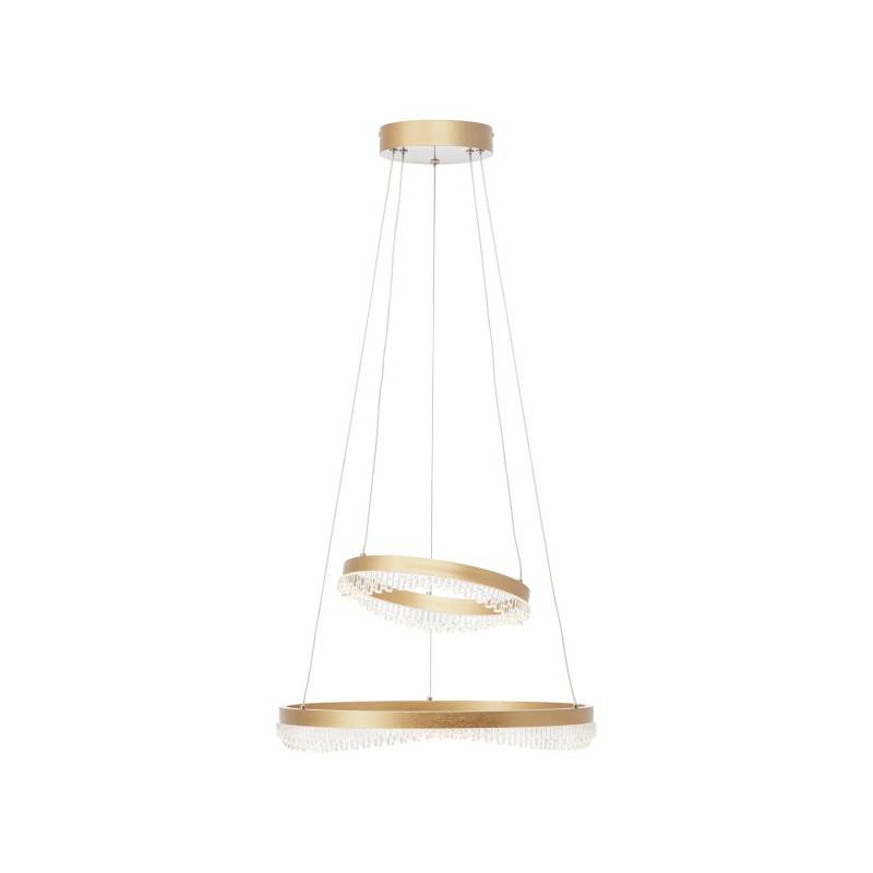 LED-Hängeleuchte Aurora, goldfarben, Ø 30 cm, Aluminium, CCT von Brilliant