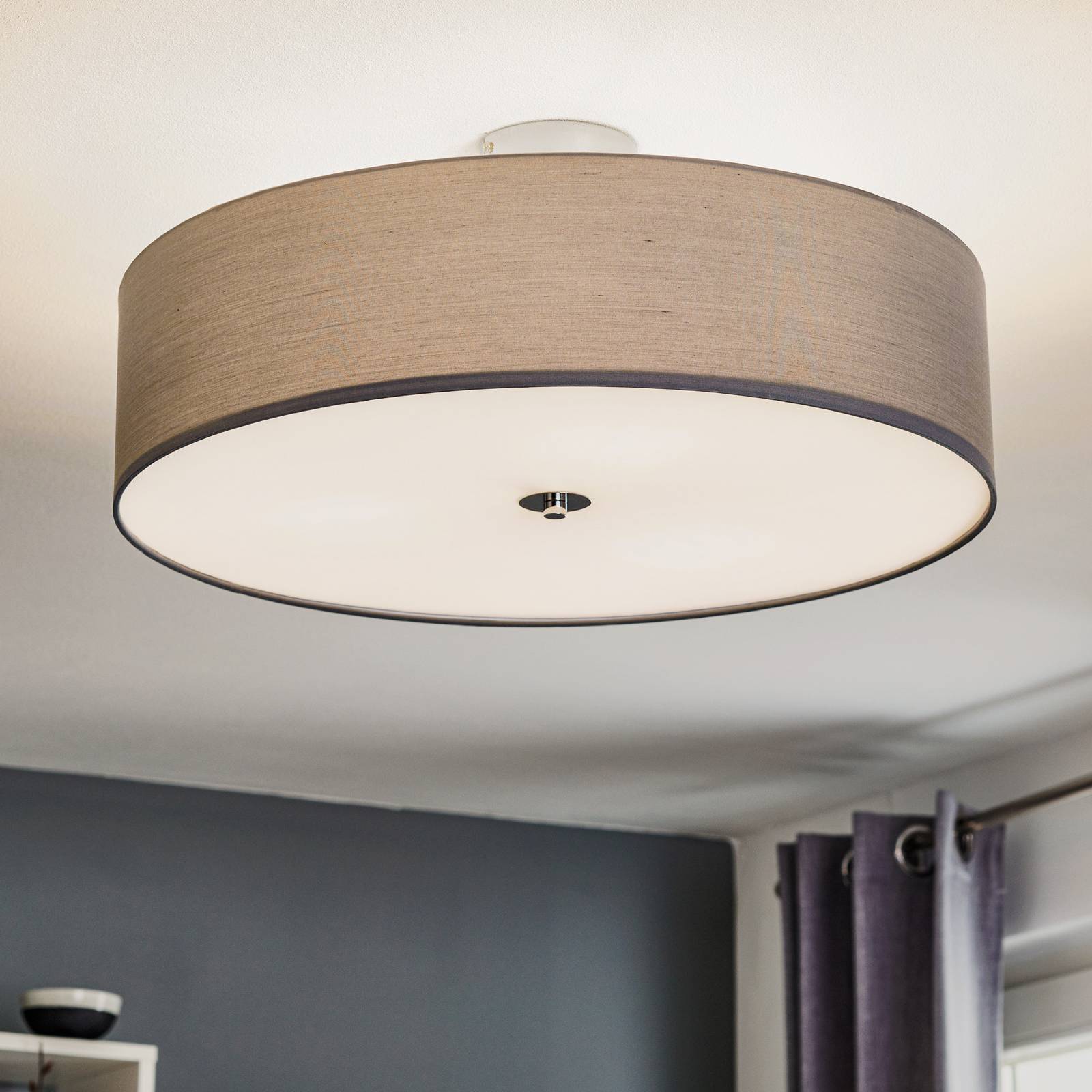 Textil-Deckenlampe Andria, 60 cm, hellgrau Textil-Deckenlampe Andria, 60 cm, hellgrau von Brilliant