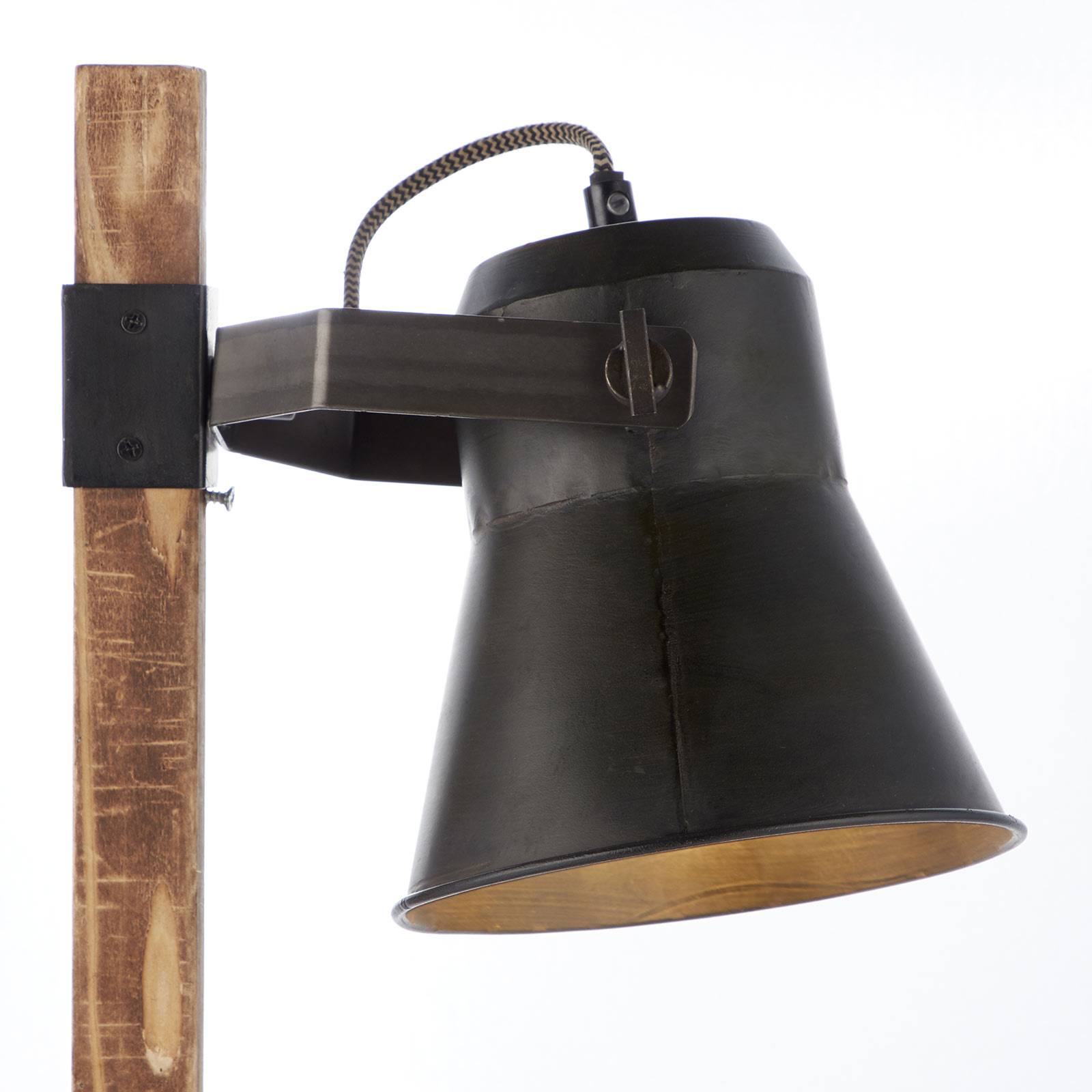 Tischleuchte Plow, schwarz/holz dunkel Tischleuchte Plow, schwarz/holz dunkel von Brilliant