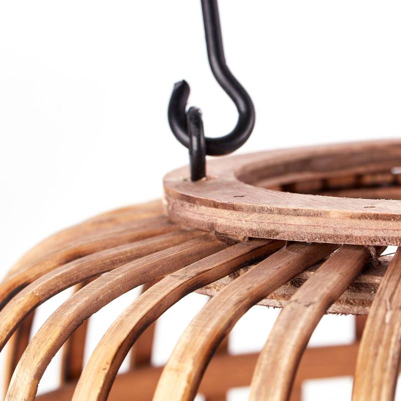 Tischleuchte Woodrow, Tragegriff, Rattan hellbraun von Brilliant