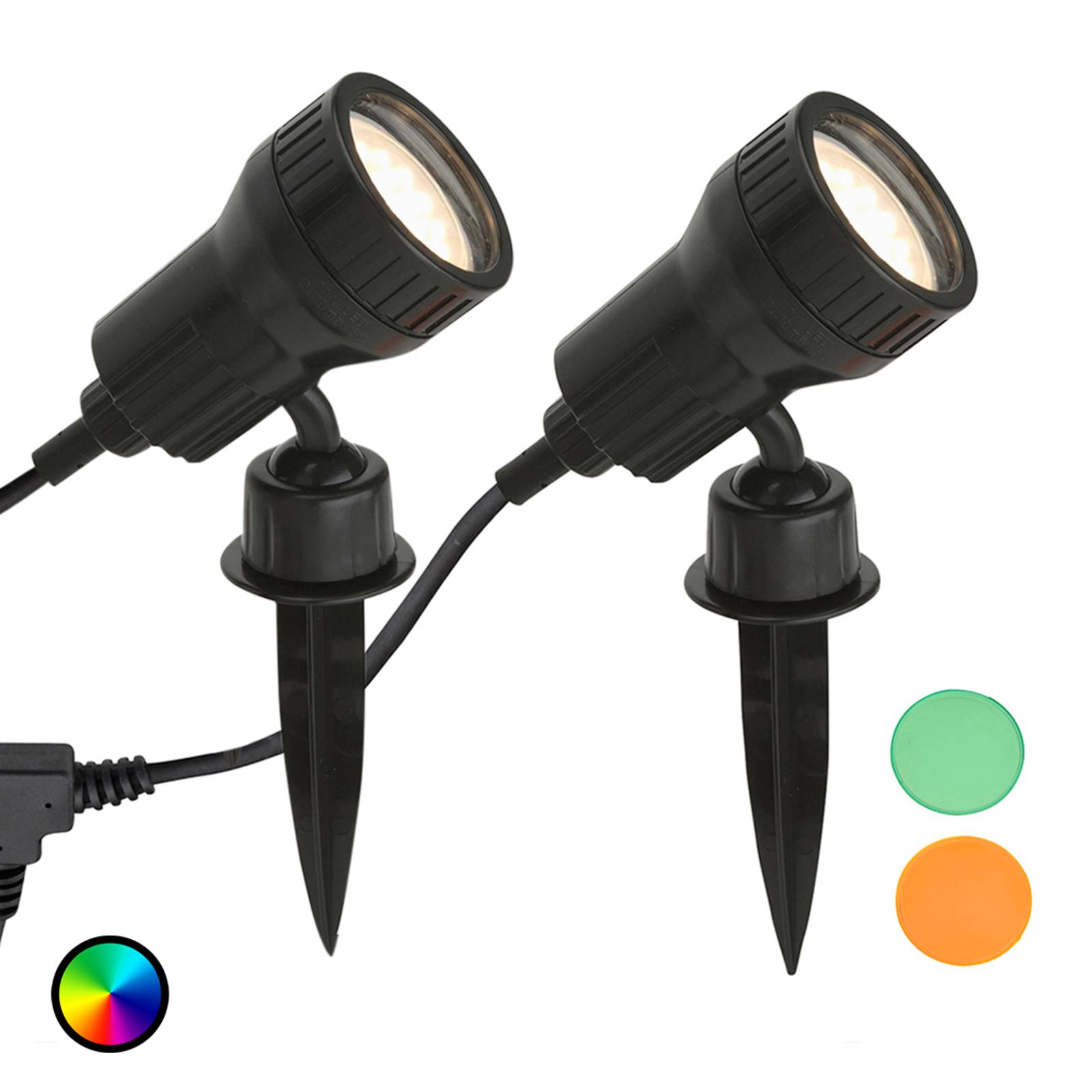 2er Set - LED-Erdspießleuchte Terra m. Farbfiltern 2er Set - LED-Erdspießleuchte Terra m. Farbfiltern von Briloner