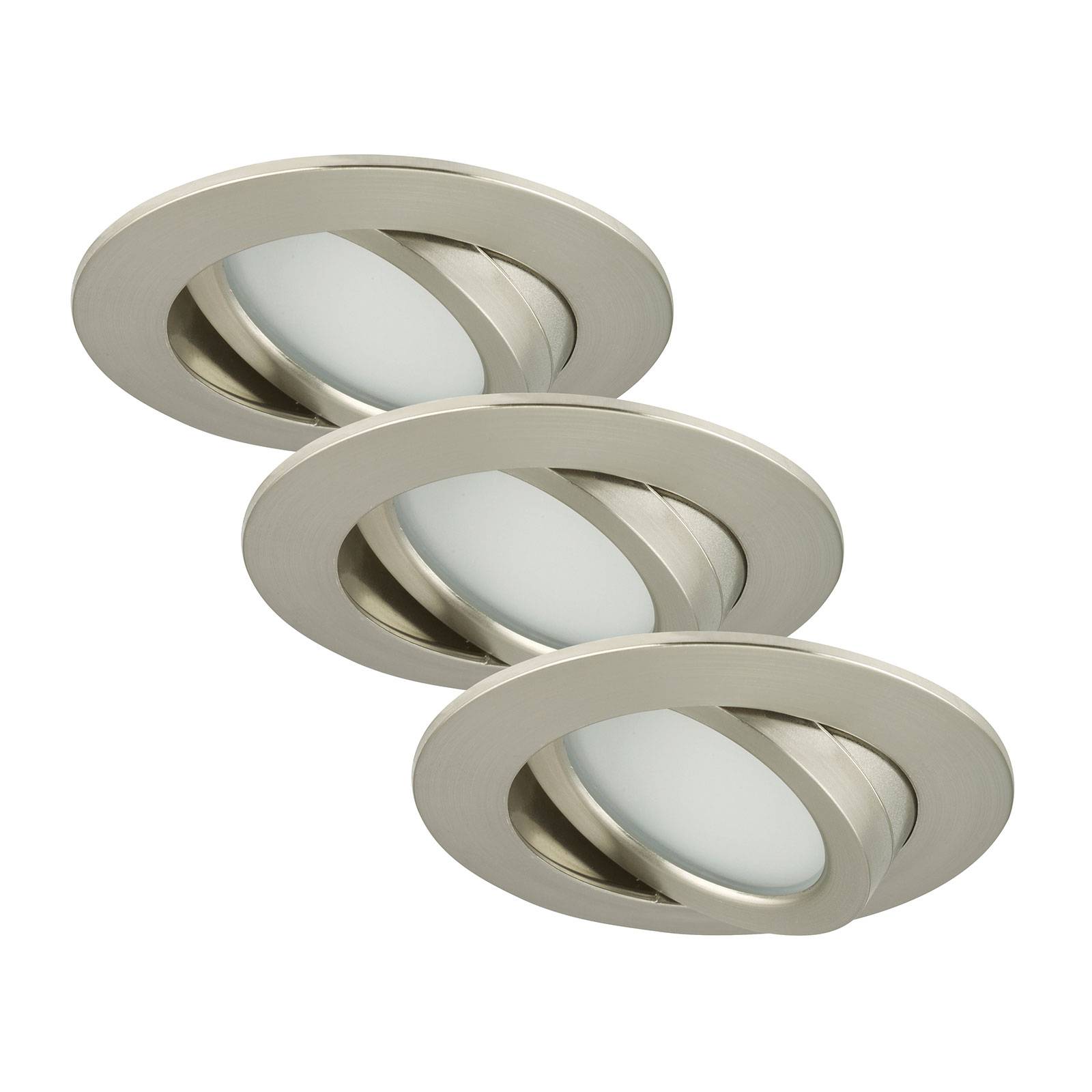 3er Set schwenkbare LED-Einbauleuchte Bert, nickel 3er Set schwenkbare LED-Einbauleuchte Bert, nickel von Briloner