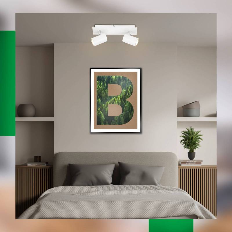 Deckenlampe Isil A, weiß, 2-flammig, Metall, drehbar von Briloner