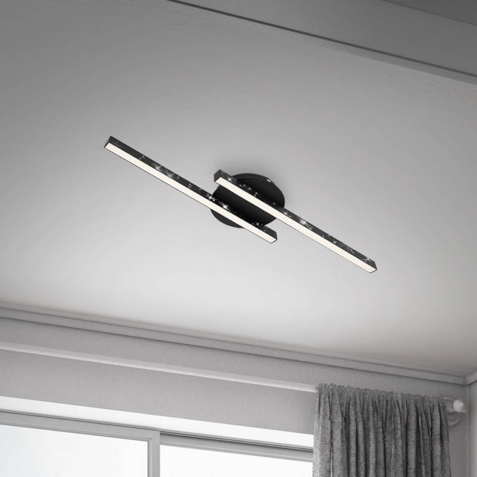 Deckenlampe Rey, Glitzereffekt, 2-flammig, schwarz Deckenlampe Rey, Glitzereffekt, 2-flammig, schwarz von Briloner