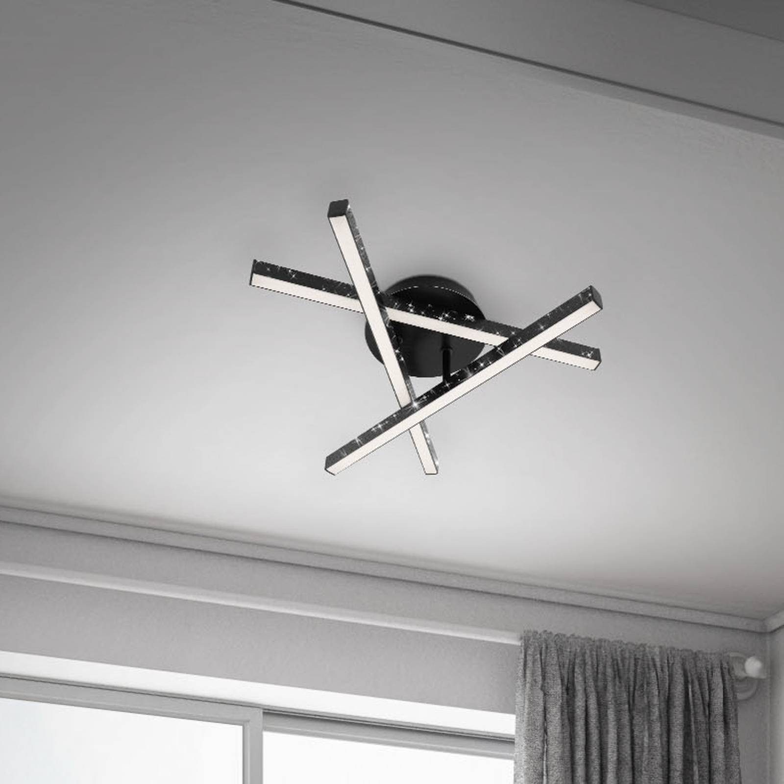 Deckenlampe Rey, Glitzereffekt, 3-flammig, schwarz Deckenlampe Rey, Glitzereffekt, 3-flammig, schwarz von Briloner