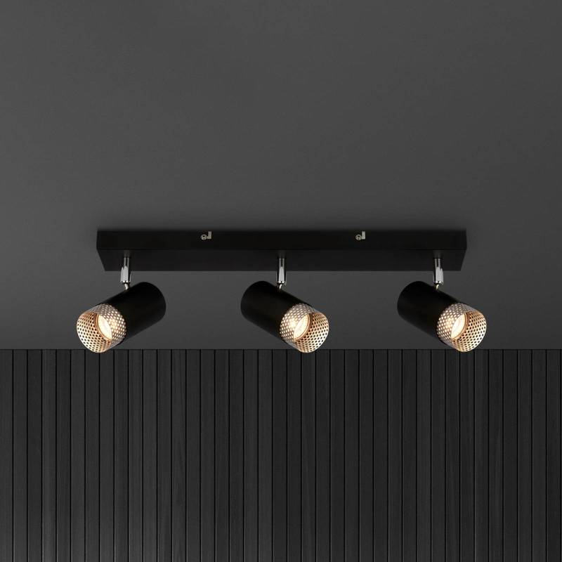 Deckenspot Plek GU10 schwarz/silber dreiflammig von Briloner