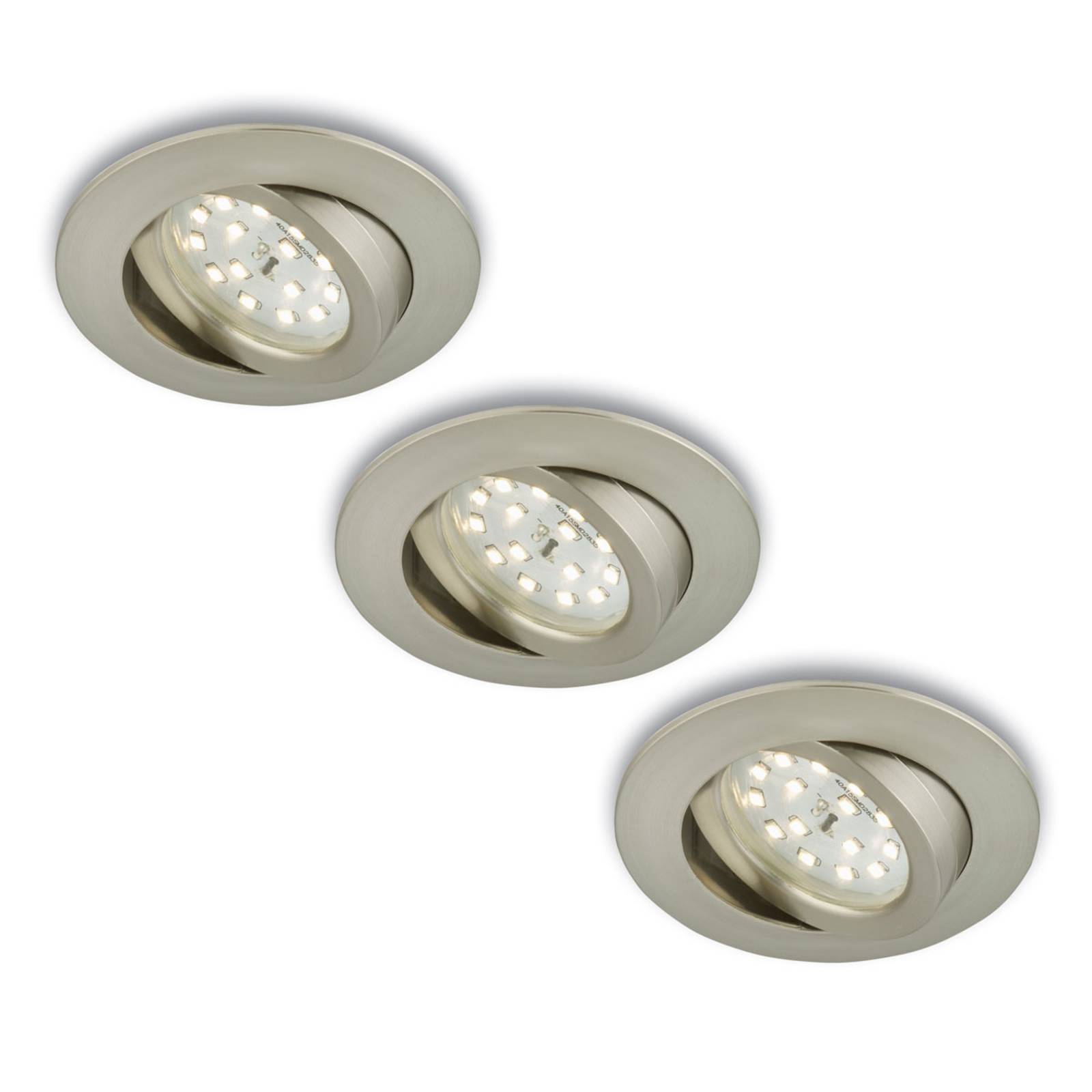 Drehbarer LED-Einbaustrahler 3er-Set matt-nickel Drehbarer LED-Einbaustrahler 3er-Set matt-nickel von Briloner
